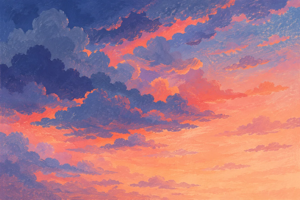 Dramatic Sunrise Clouds in Orange Purple Sky