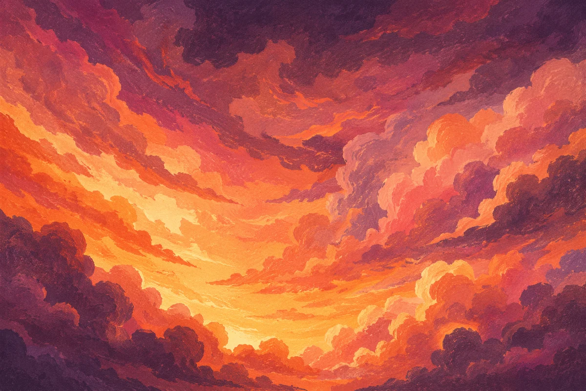 Dramatic Sunrise Clouds in Orange Purple Sky