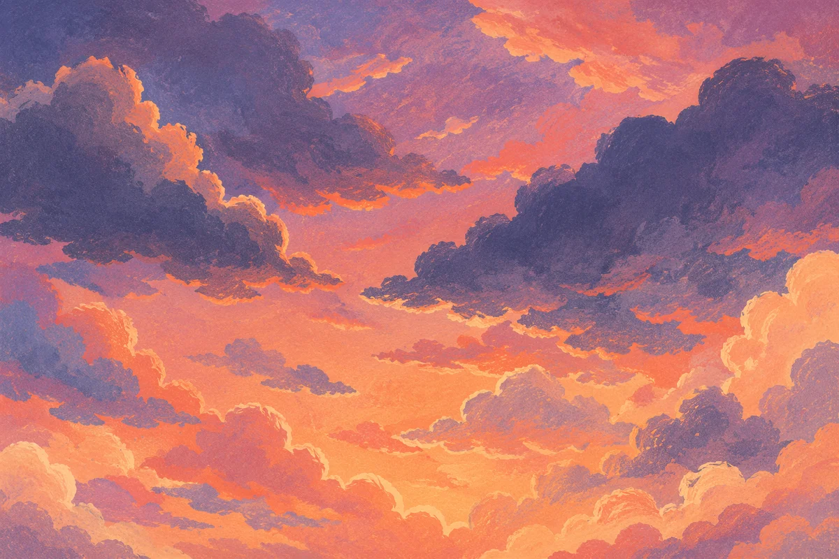 Dramatic Sunrise Clouds in Orange Purple Sky