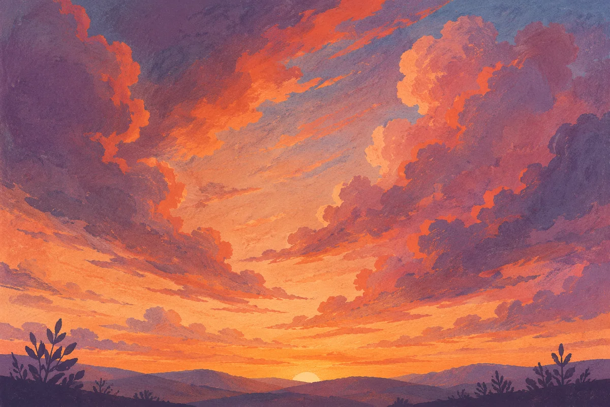 Dramatic Sunrise Clouds in Orange Purple Sky