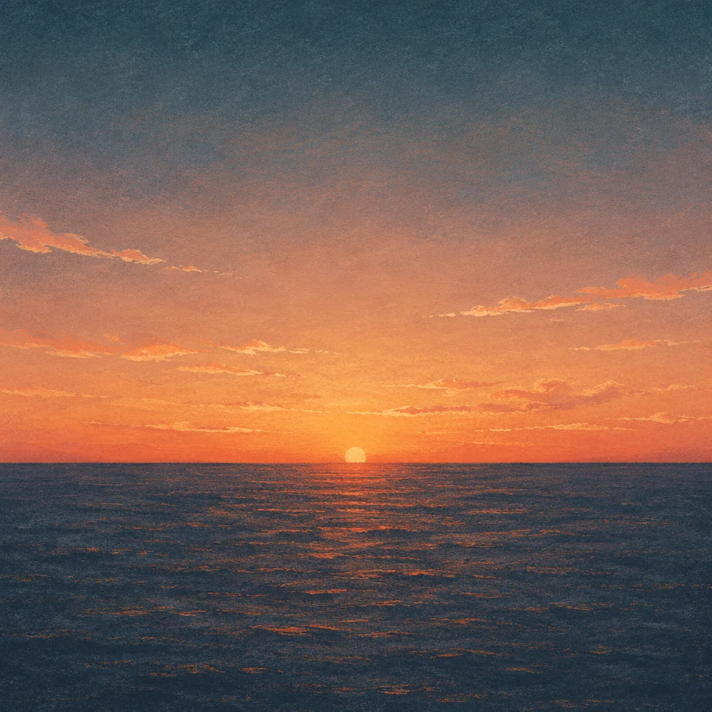Serene Sunset Ocean Gradient Background