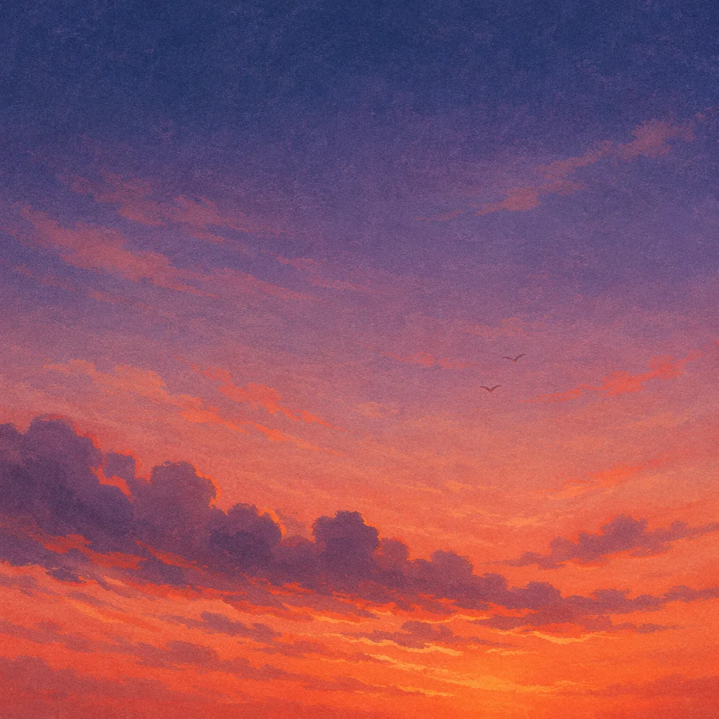 Dreamy Orange Purple Sunset Sky Gradient