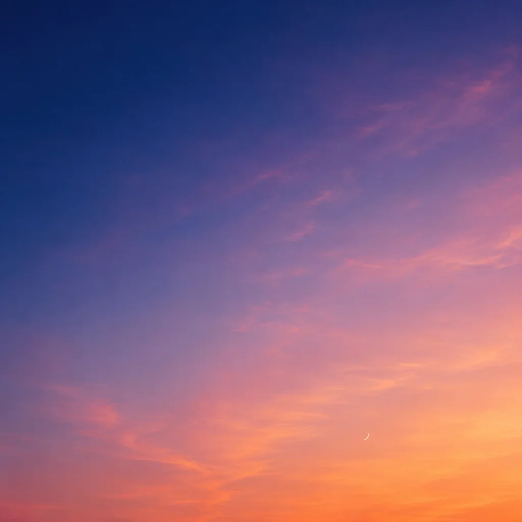 Serene Orange Purple Sunset Sky Gradient