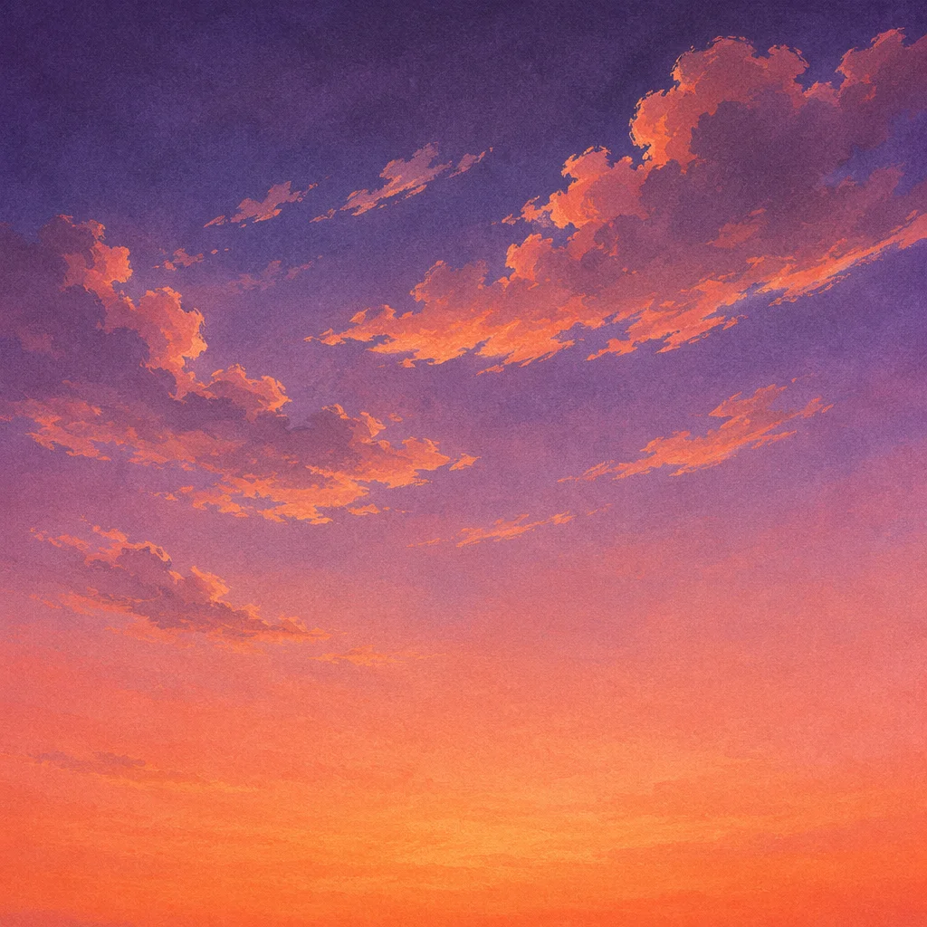 Dreamy Sunset Sky Gradient with Clouds
