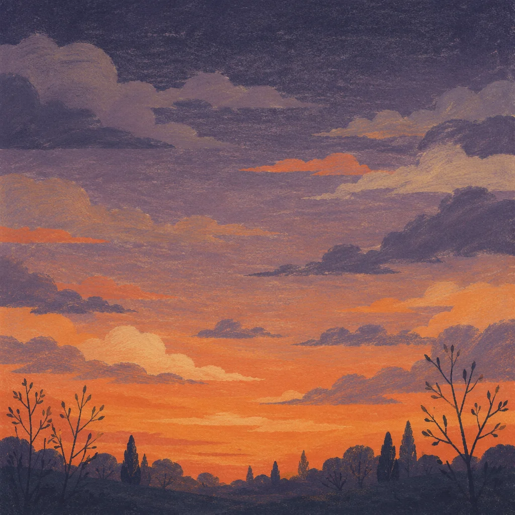 Amber Purple Sunset Cloud Background