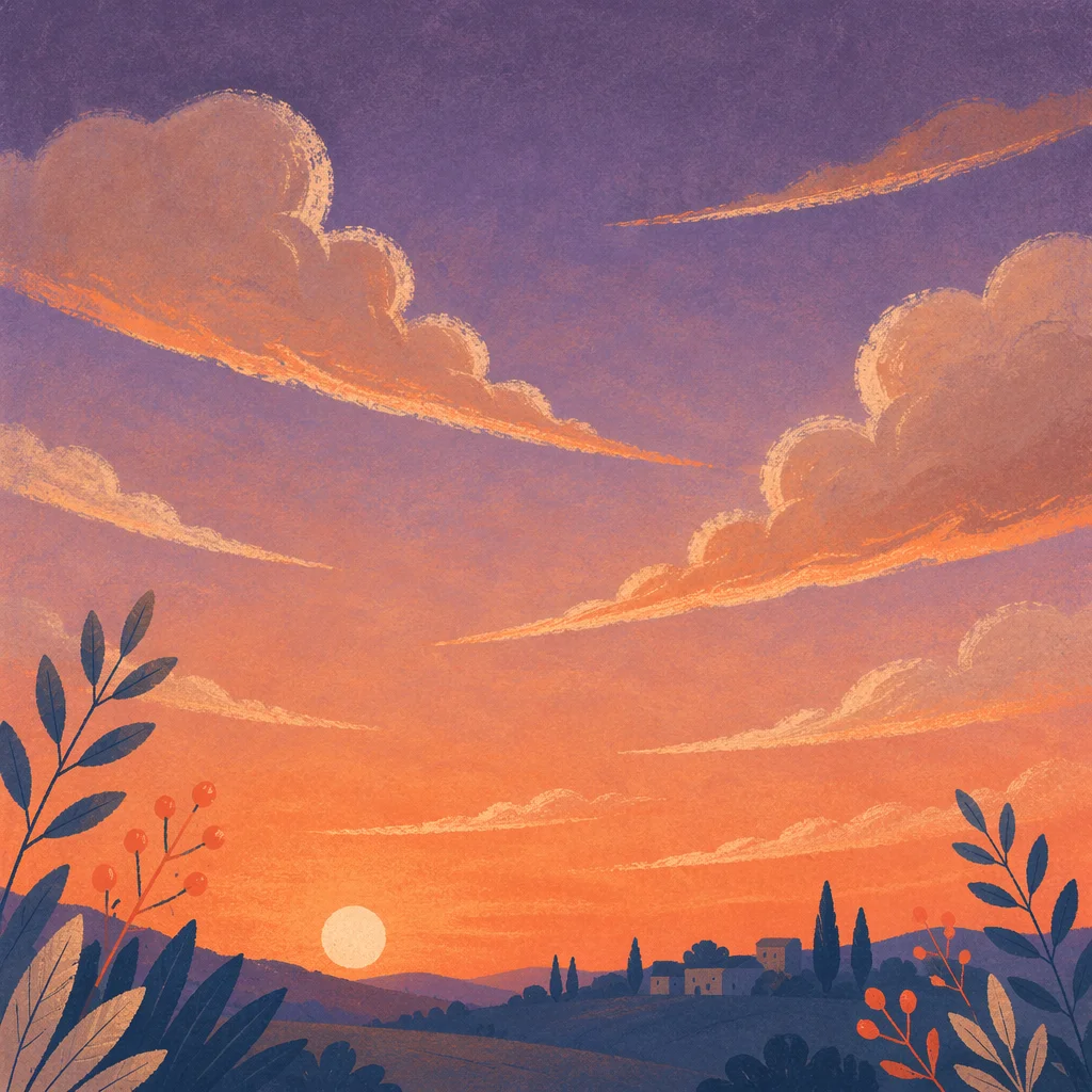 Orange Purple Sunset Sky Background