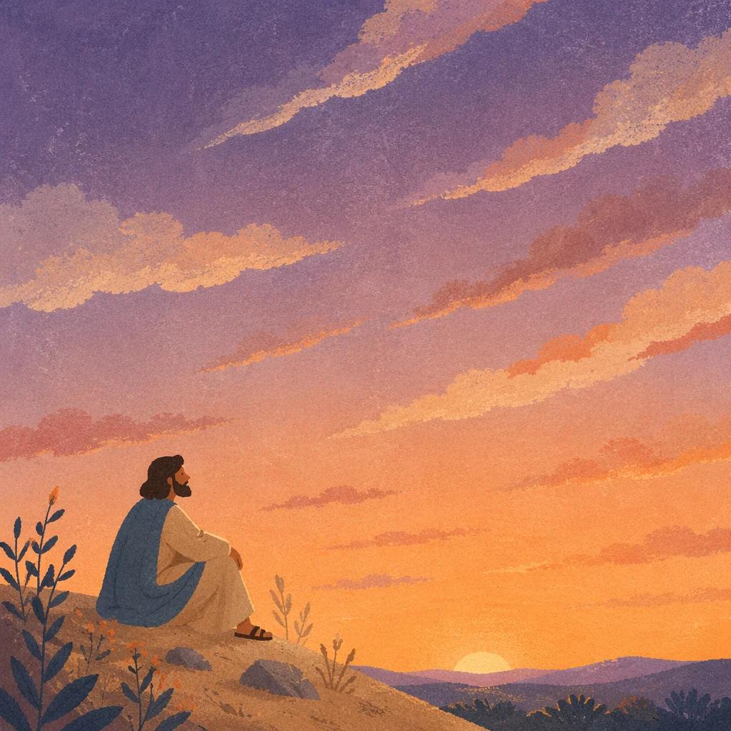Serene Orange Purple Sunset Sky Background