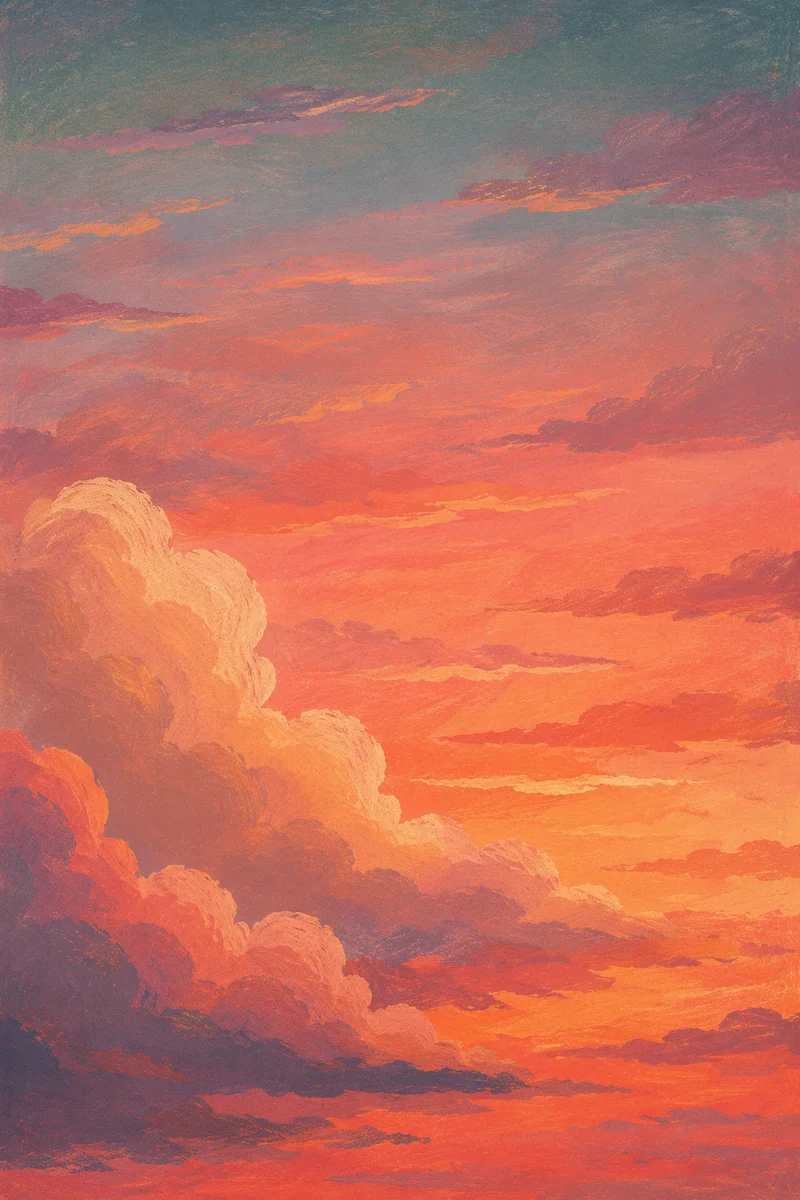 Dramatic Orange Purple Sunset Cloud Background