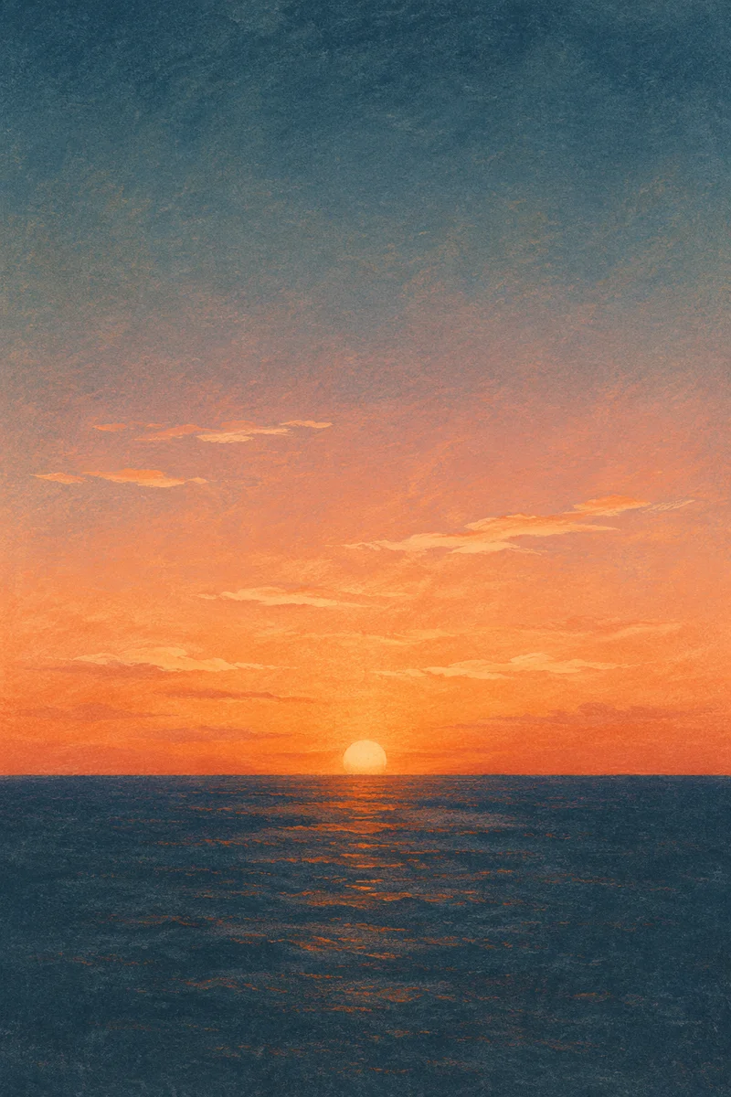 Serene Sunset Ocean Gradient Background