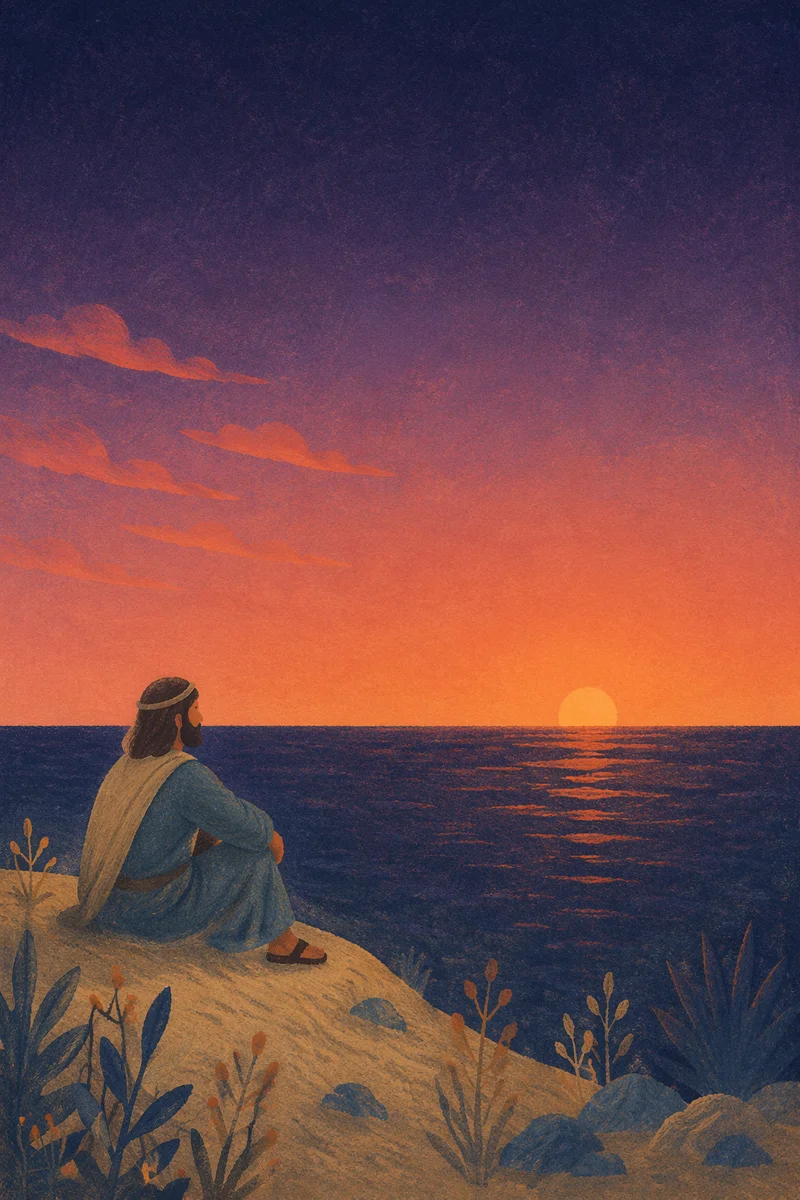 Orange Purple Twilight Ocean Background