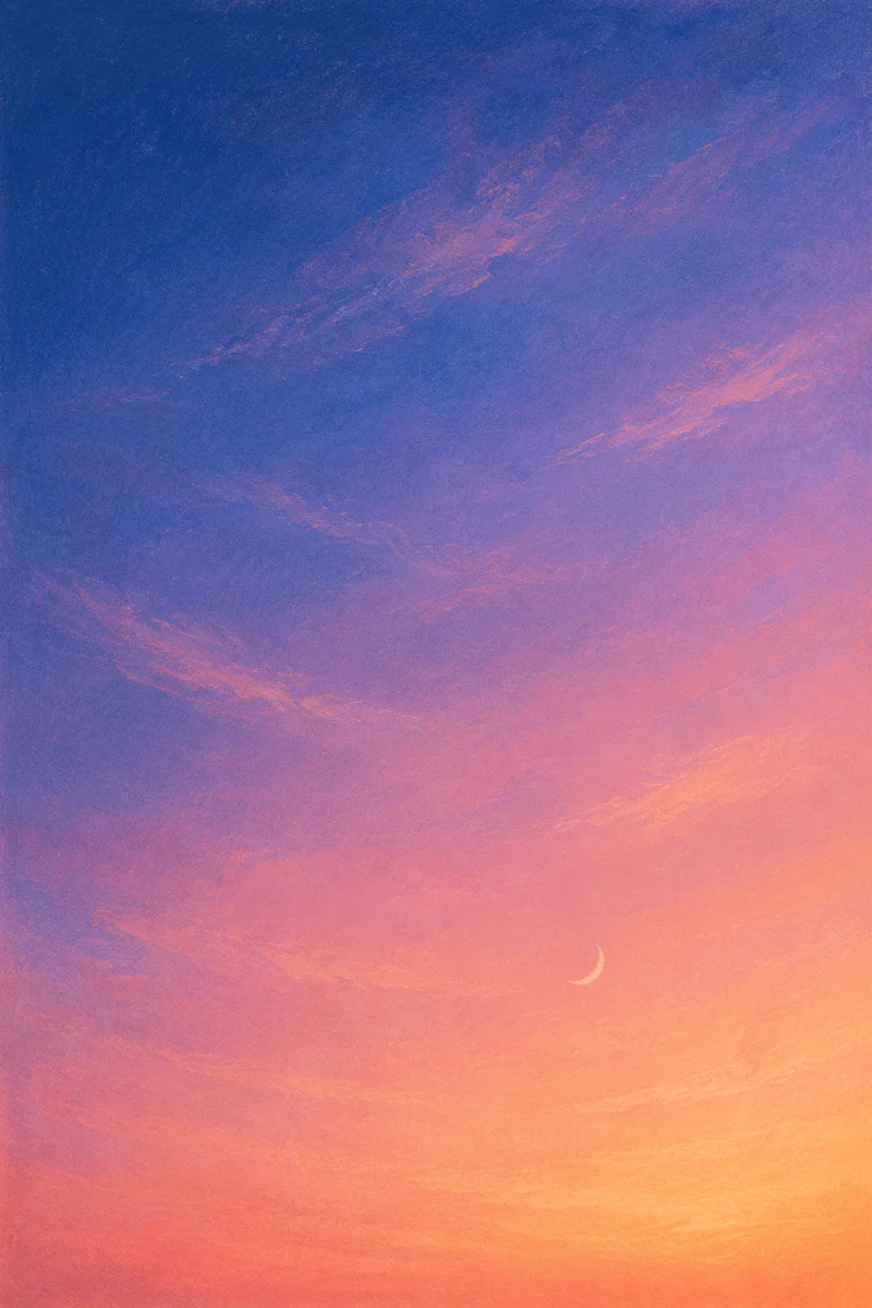 Serene Orange Purple Sunset Sky Gradient