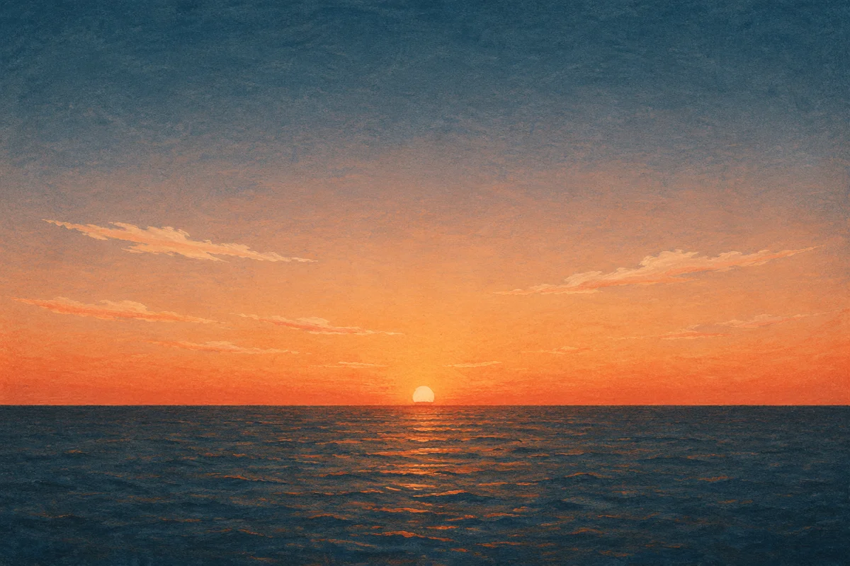 Serene Sunset Ocean Gradient Background