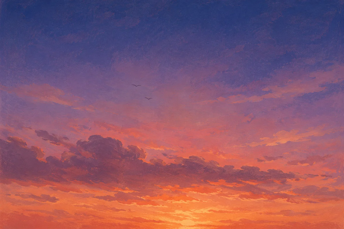 Dreamy Sunset Sky Gradient Background