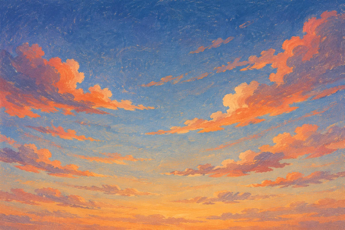 Open Sunset Sky with Wispy Clouds