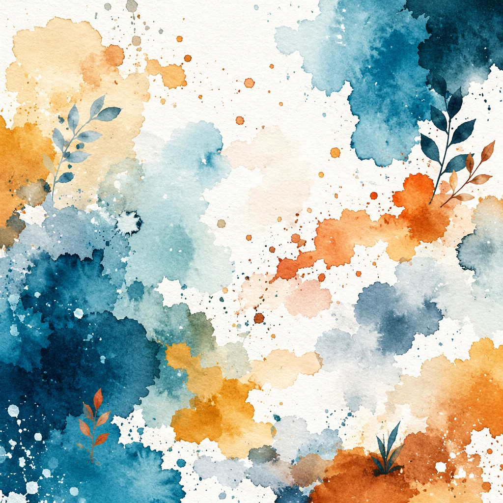Colorful Watercolor Splash on White Paper