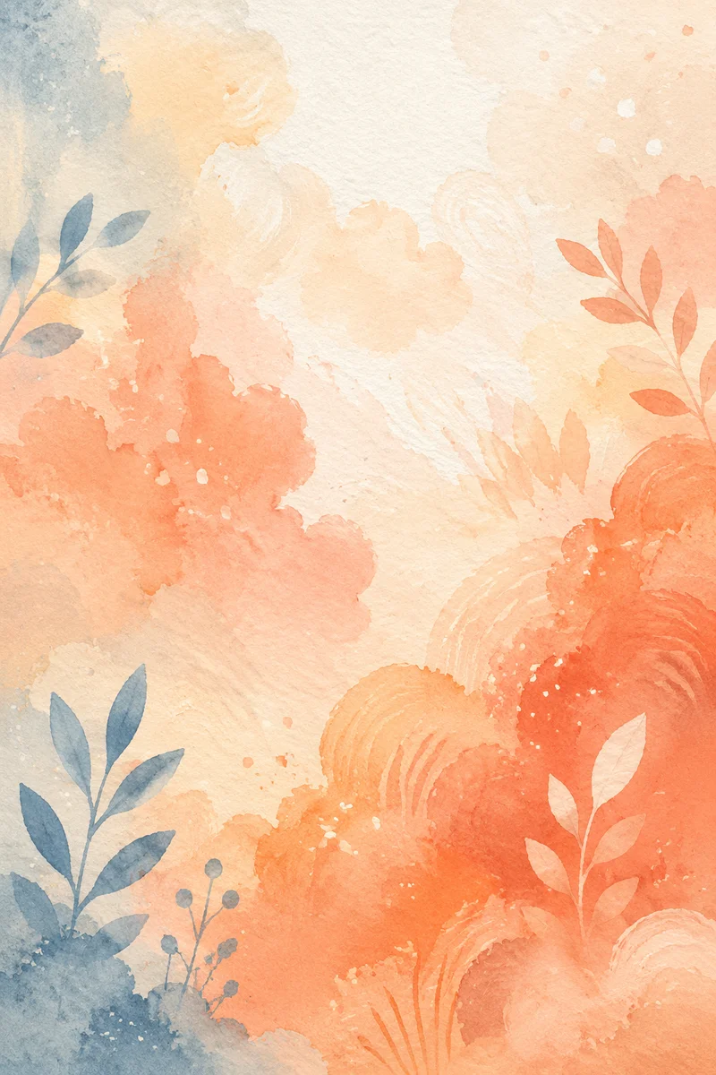 Soft Coral Watercolor Abstract Background