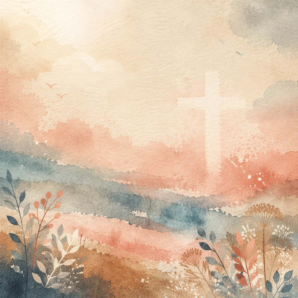 Soft Watercolor Cross on Textured Paper