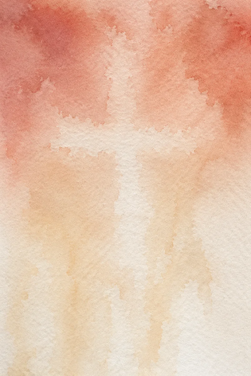 Soft Watercolor Cross with Abstract Pastel Wash