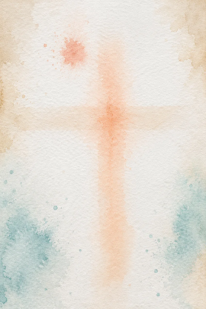 Soft Watercolor Cross on Textured Paper
