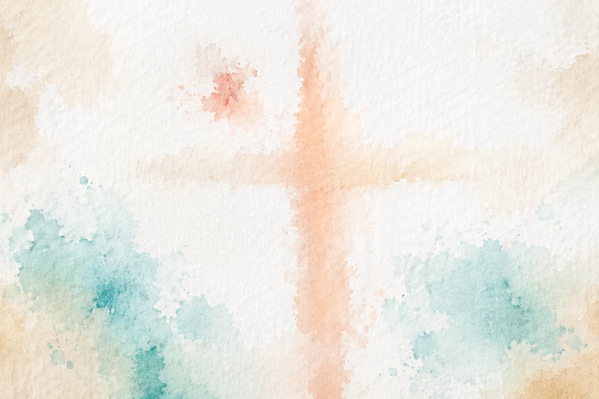 Soft Watercolor Cross Background in Pastel Tones