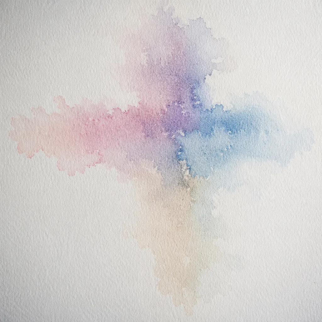 Soft Watercolor Cross on Textured Paper