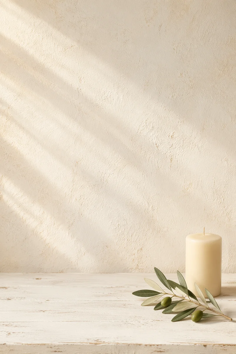 Minimal White Christian Candle Background