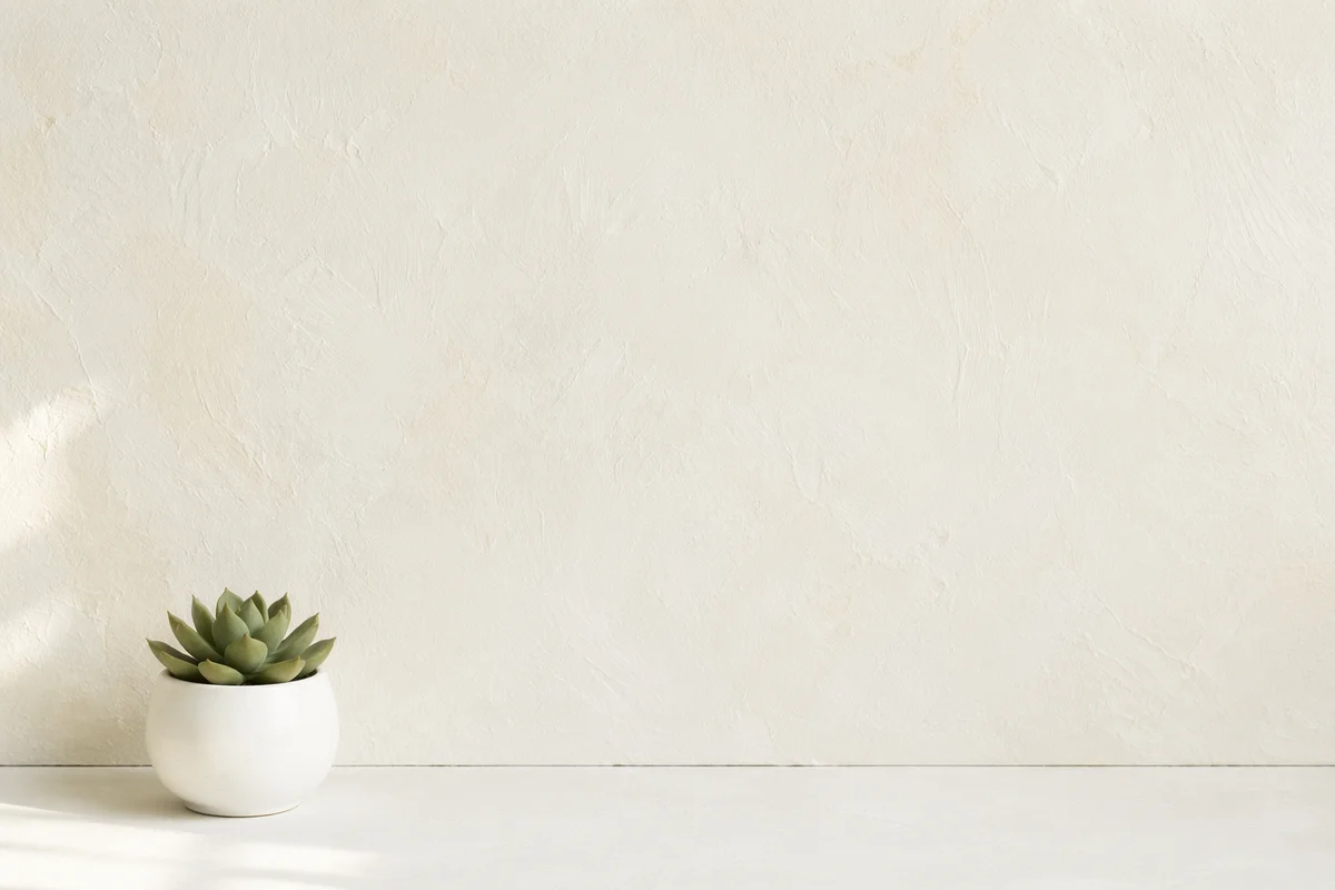 Minimal White Succulent Copy Space Background