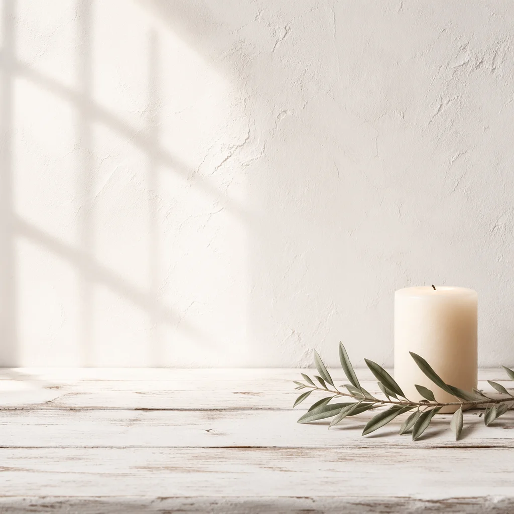 Minimal White Christian Candle Background