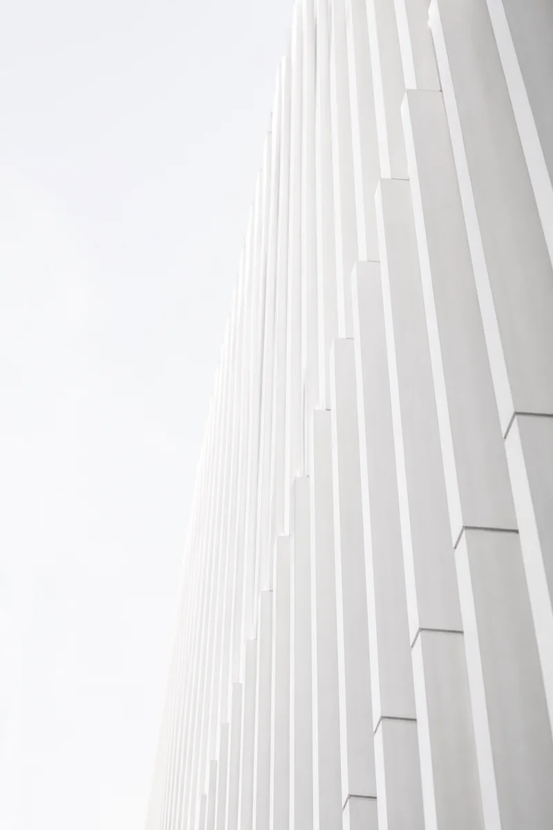 Minimal White Architectural Ribbed Background