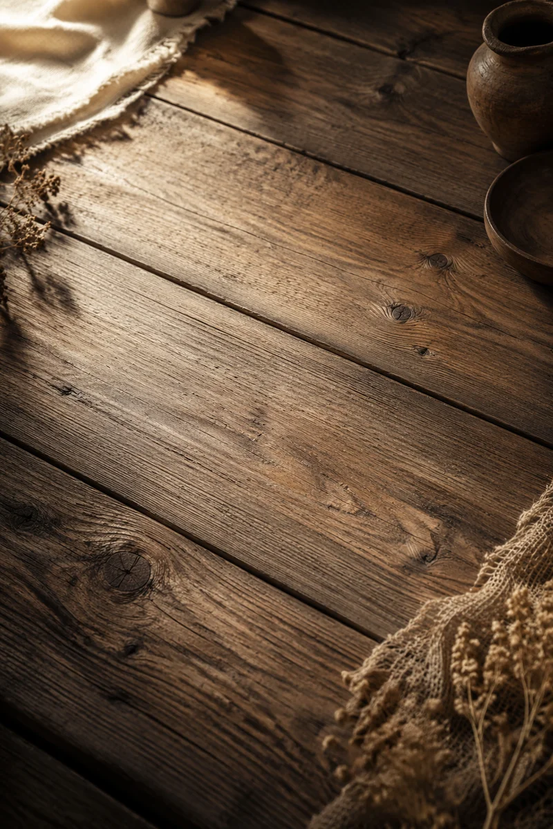 Rustic Brown Wooden Tabletop Background