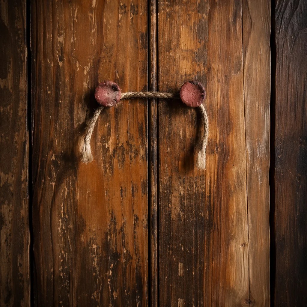 Rustic Wooden Planks With Twine Detail