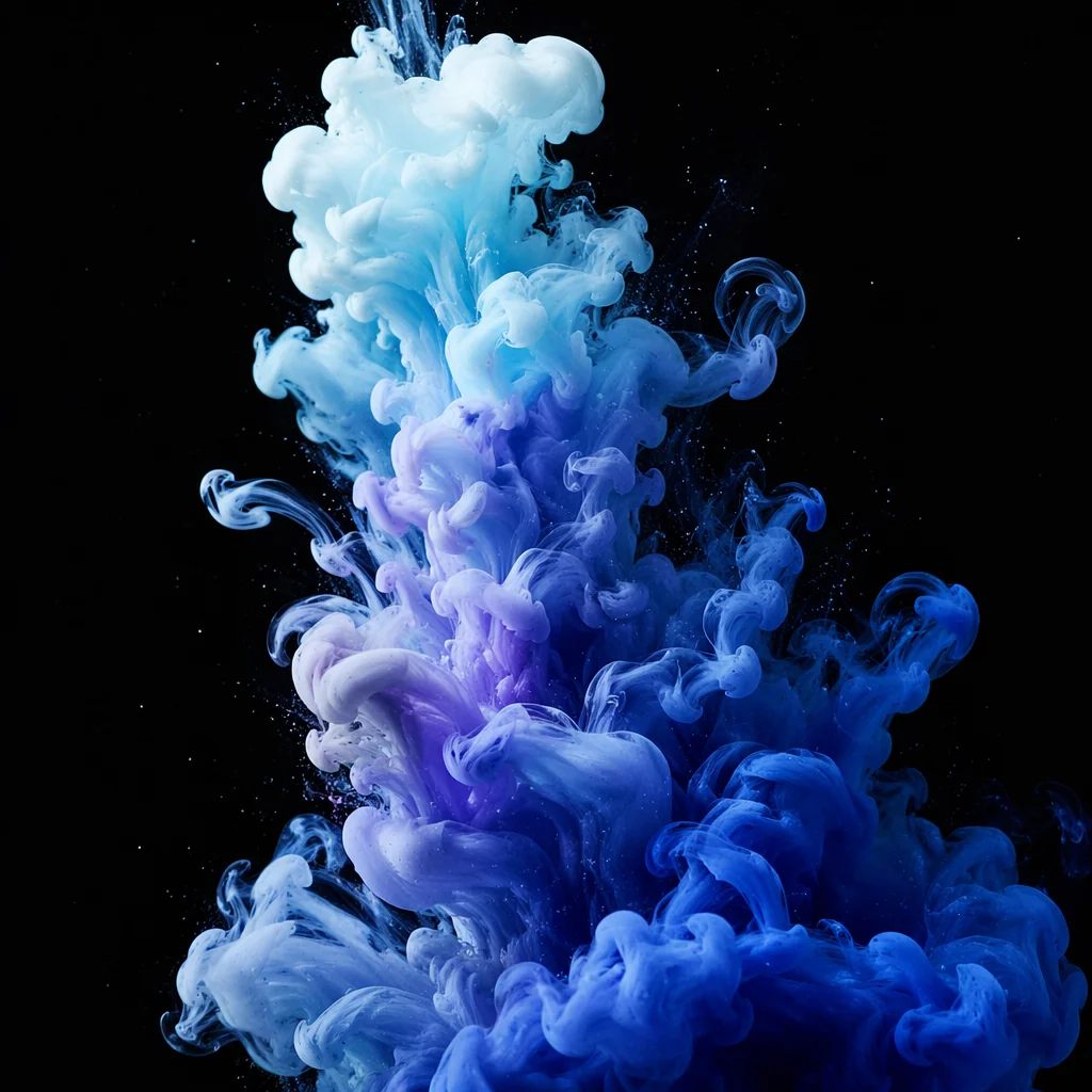 Ethereal Blue Ink Swirl Background