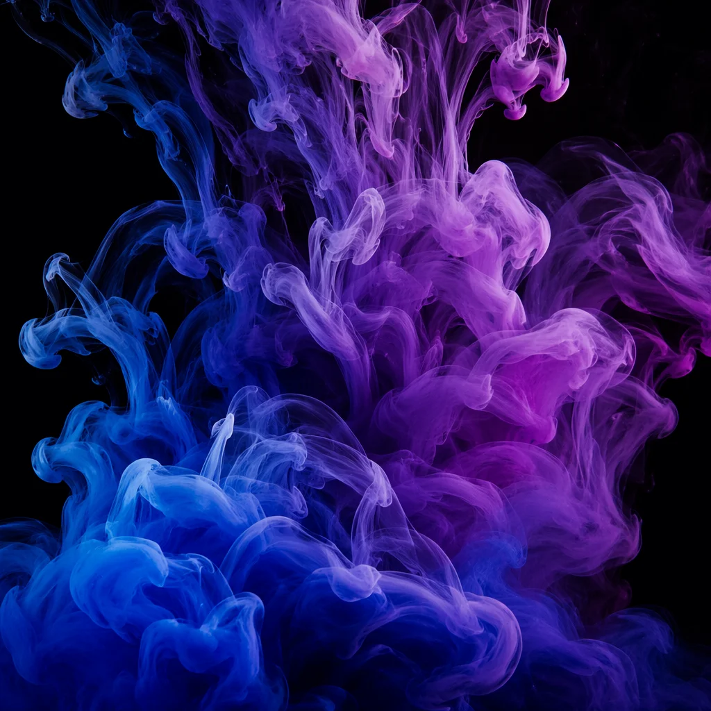Blue Violet Ink Swirls in Water