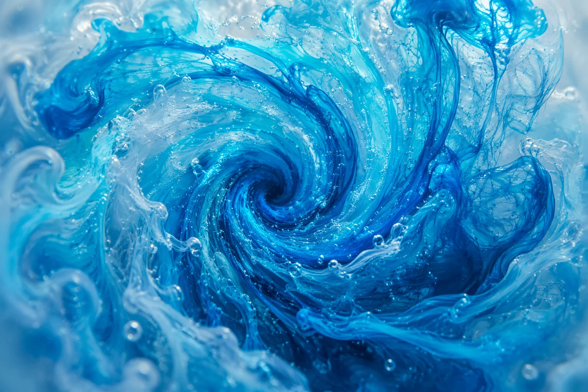 Blue Ink Spiral Vortex in Water