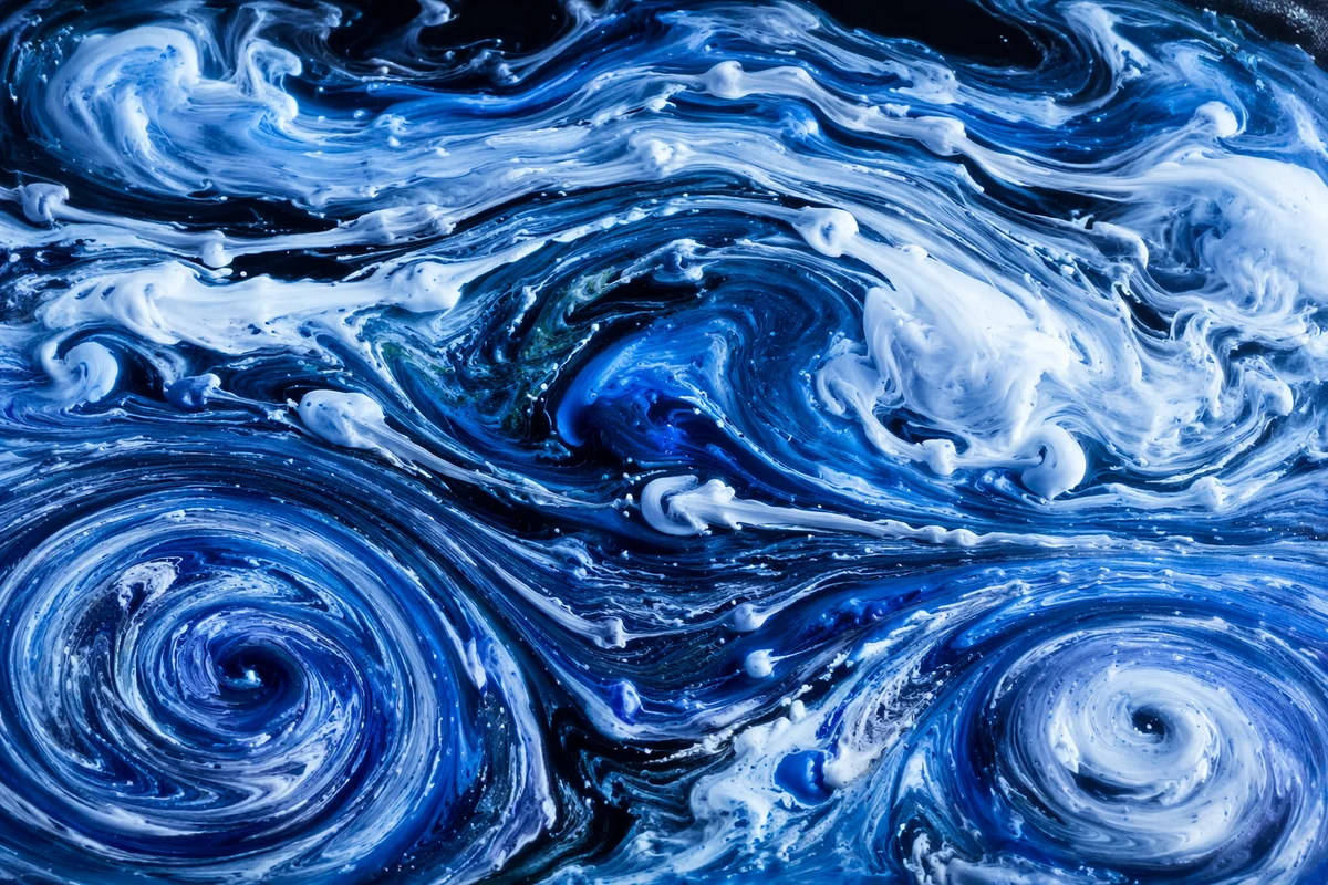 Blue Ink Swirls in Water Texture