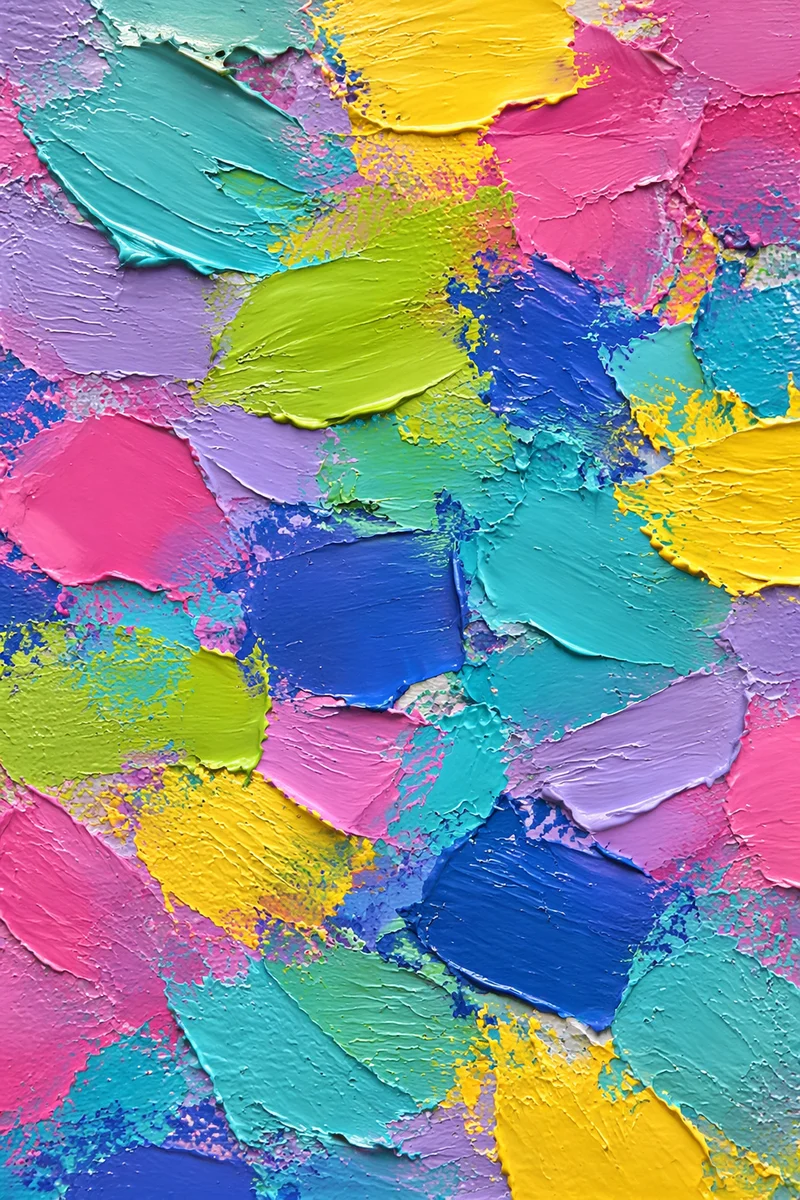 Vibrant Impasto Oil Paint Canvas Texture