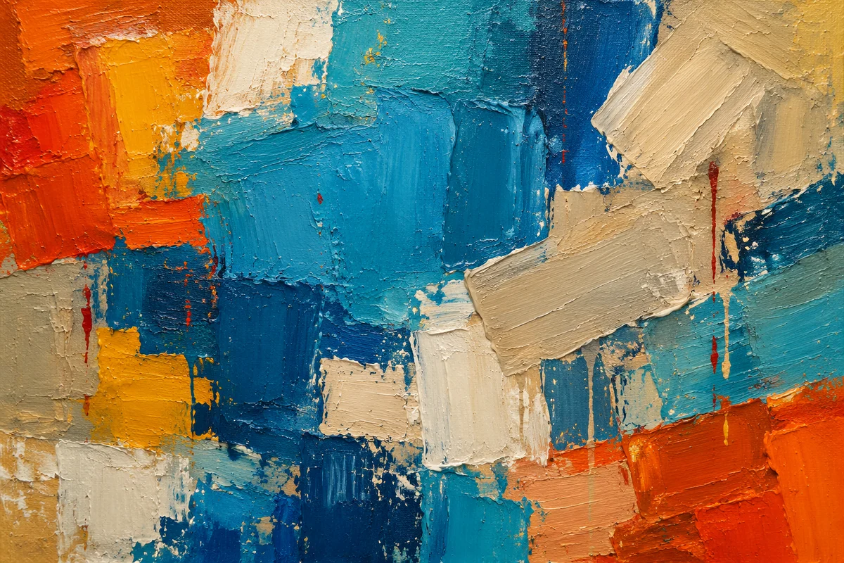 Abstract Impasto Oil Paint Canvas Texture
