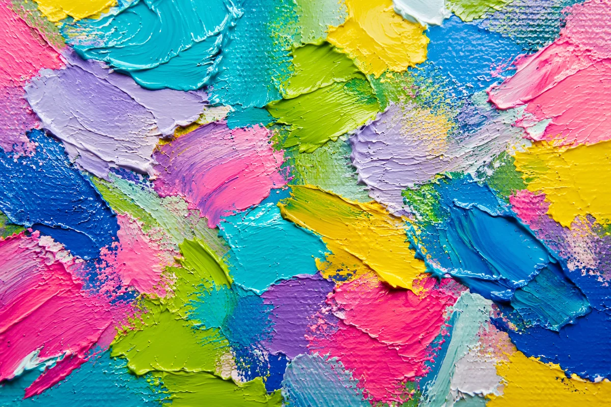 Vivid Abstract Oil Paint Canvas Texture