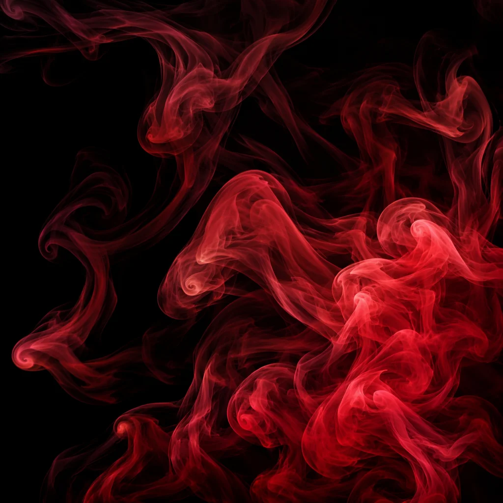Crimson Smoke Wisps on Black Background