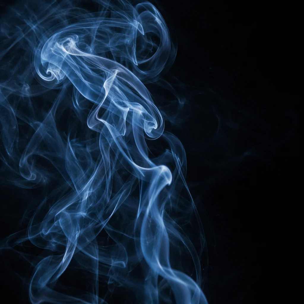 Icy Smoke Wisps on Matte Black