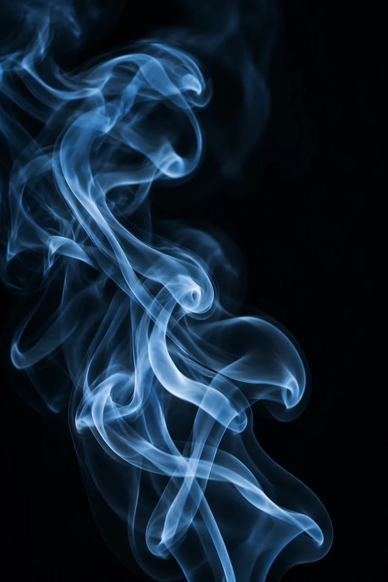 Blue Smoke Wisps on Matte Black