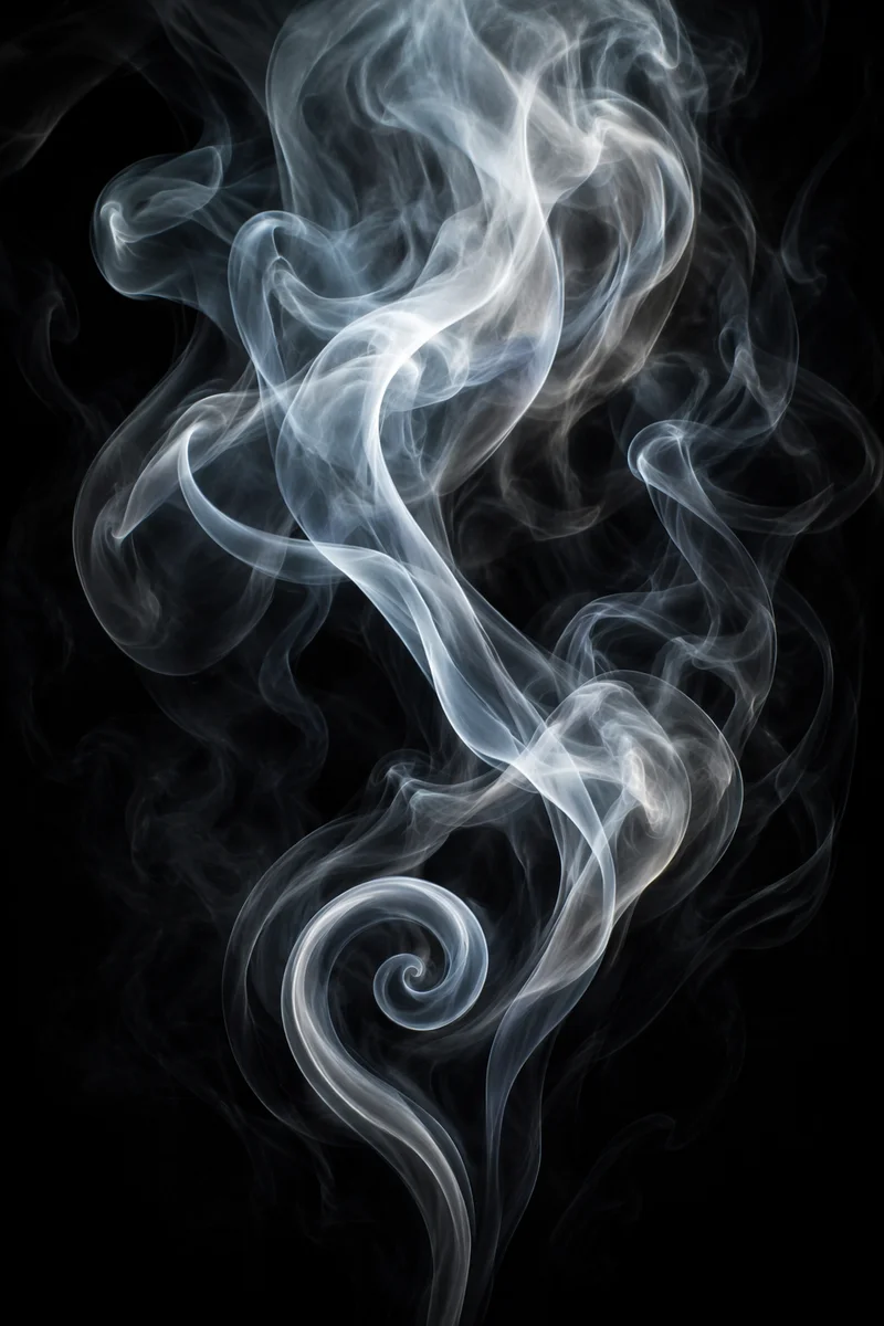 Ethereal Smoke Wisps on Black Background