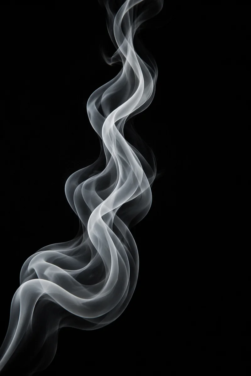 Elegant White Smoke Wisps on Black