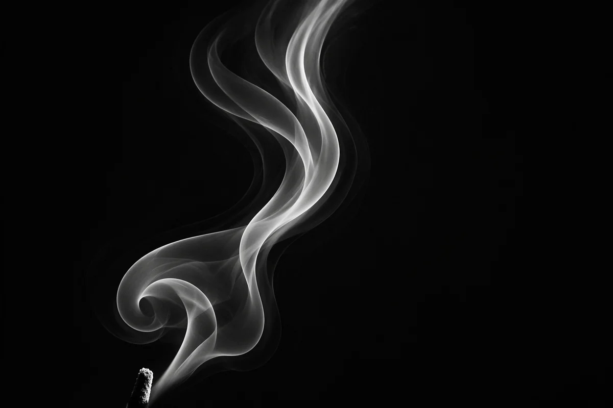 Elegant White Smoke Wisps on Black