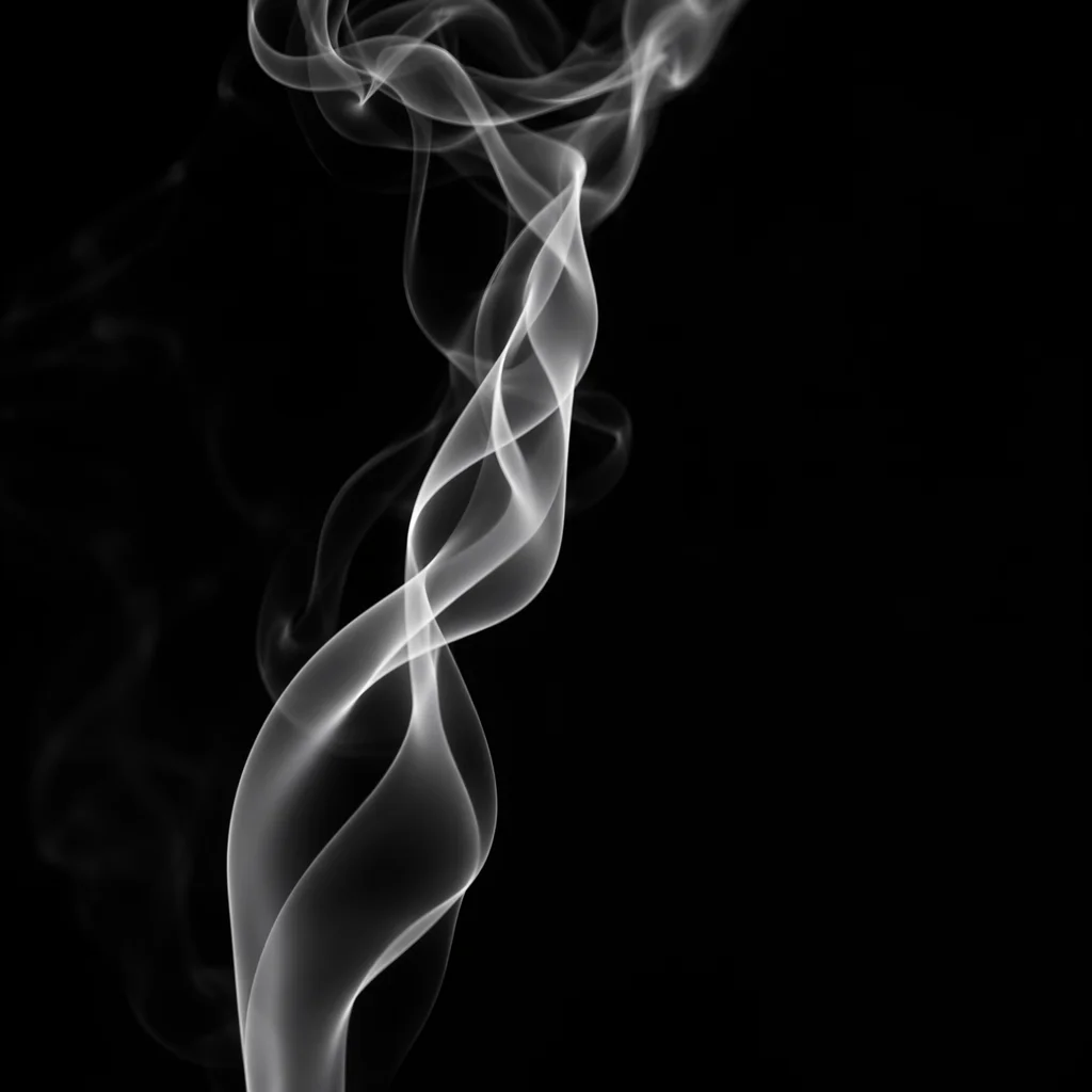 Elegant White Smoke Wisps on Black