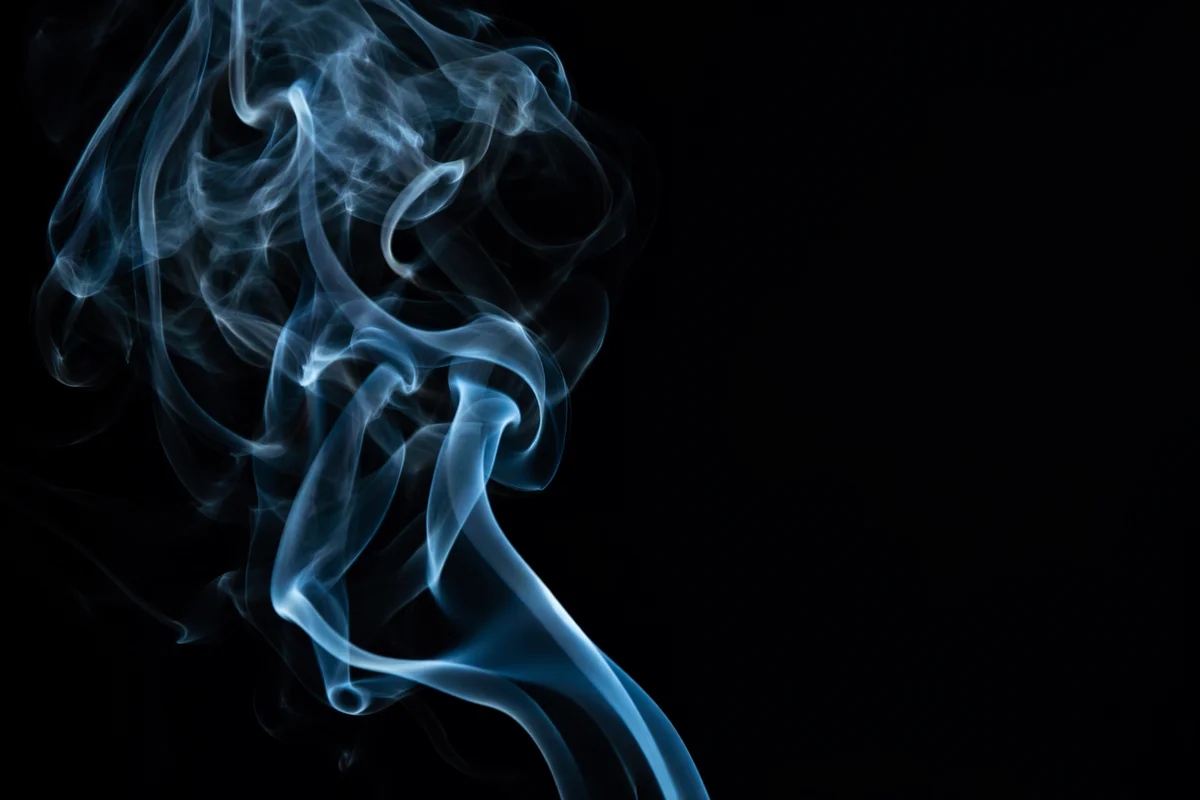 Icy Smoke Wisps on Matte Black