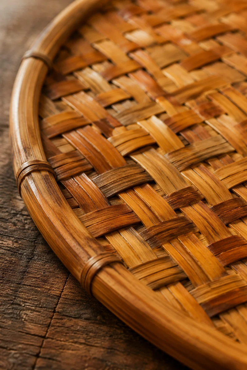 Woven Bamboo Mat Warm Rustic Texture