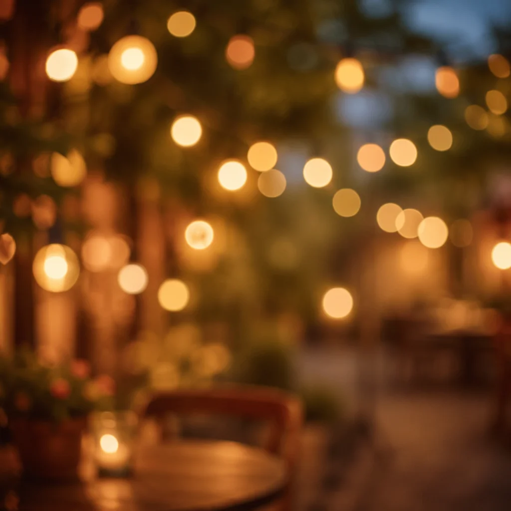 Warm Golden Bokeh Lights Background