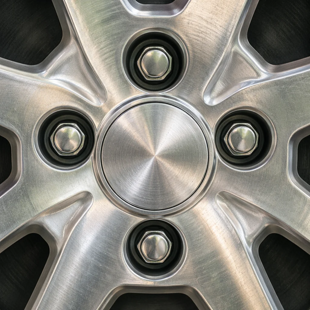 Brushed Silver Metal Circular Hub Texture
