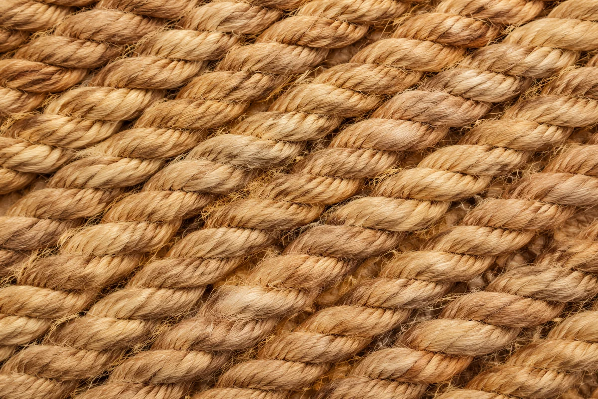 Rustic Braided Jute Fabric Texture Background